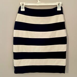 White House Black Market Black and White Striped Pencil Skirt